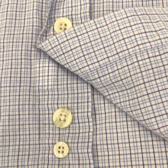 Barbour Men's Lightweight Cotton Blue Plaid Button Down Shirt XL - Picture 3 of 13